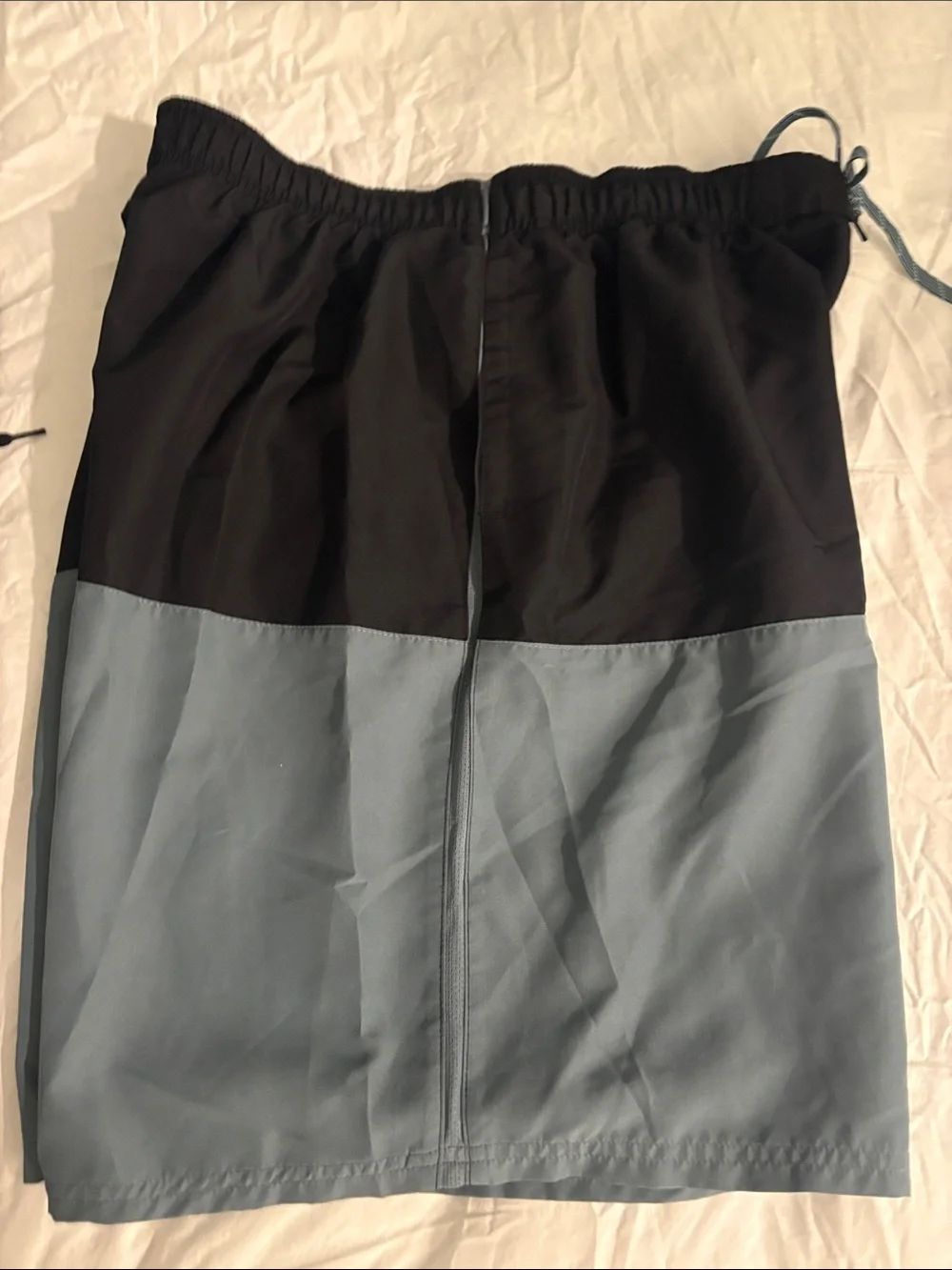 Nike Men’s Black and Light Blue Colorblock Swim Shorts